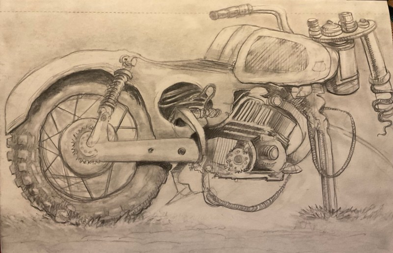 A Motorcycle in the Forest