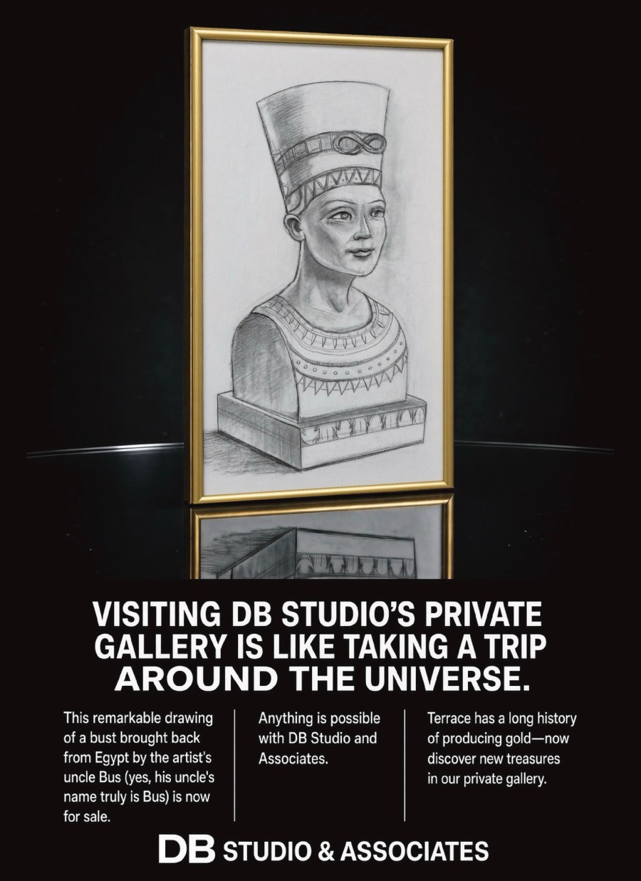 DB Studio ad: Visiting DB Studio’s private gallery is like taking a trip around the universe